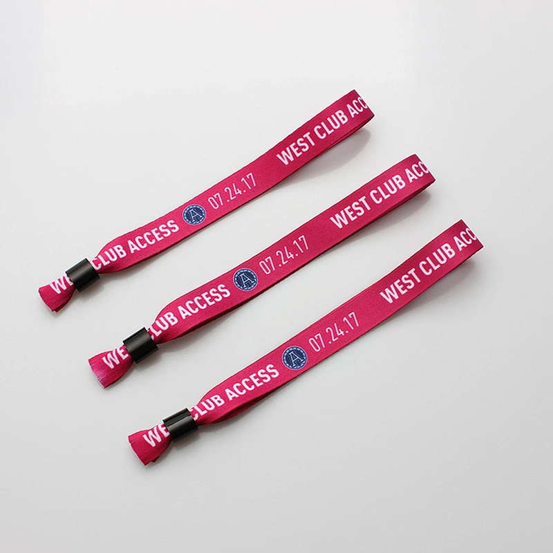 Cheap custom polyester wristbands for event colorful logo