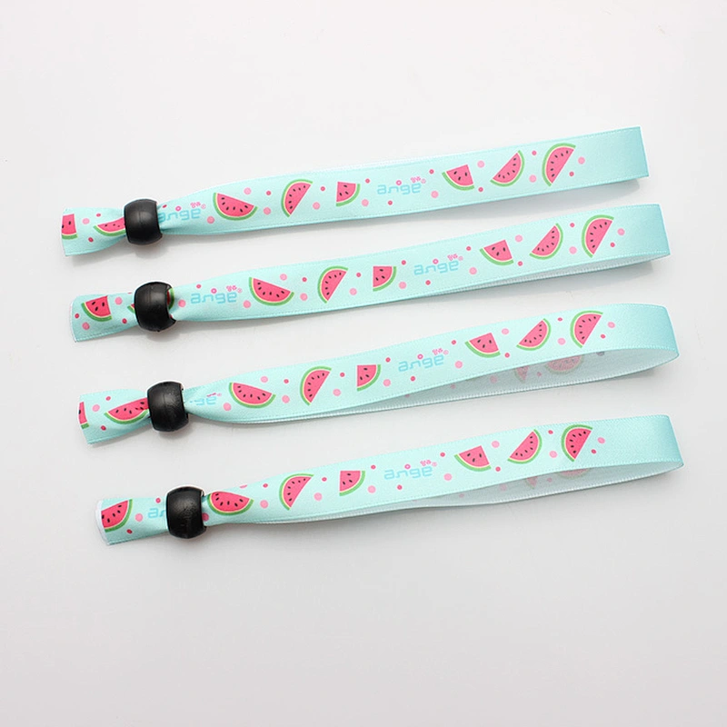 Custom made logo sublimation ribbon qr code wristband