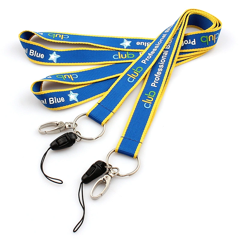 Silk screen print lanyard with id holder metal hook