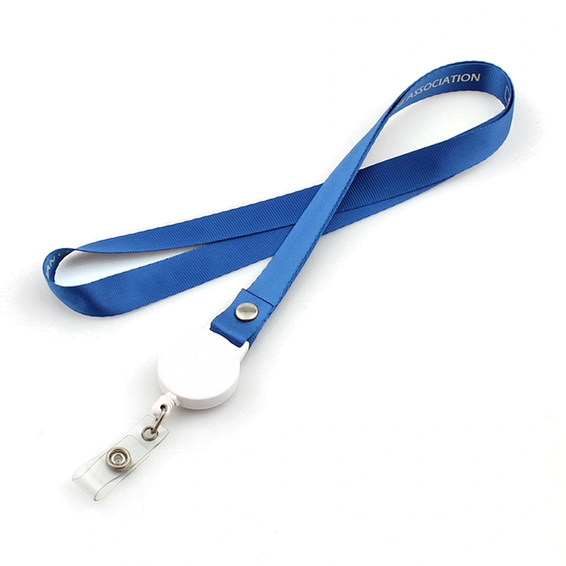 20mm promotional high quality polyester badge holder with neck rope snap hook