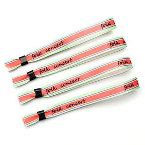 Wholesale ribbon wristband with plastic locks sweatband promotion