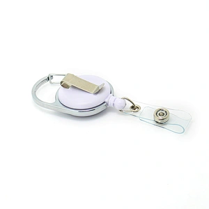 New style carabiner retractable pull reel badge holder