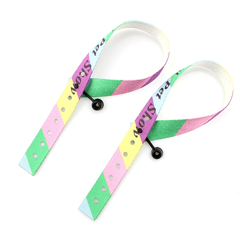 2019 No minimum cheap RPET custom logo polyester cloth printed wristband