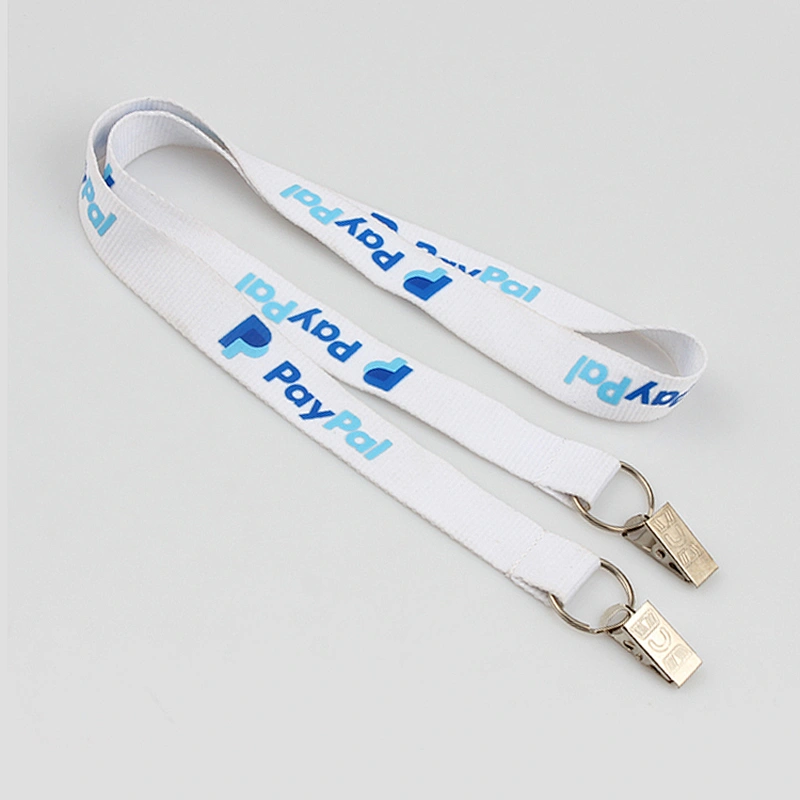 Double bulldog clip lanyards for special events (two hook / open ended)