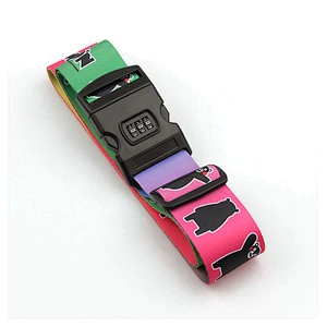 Personalized lockable adjustable polyester travel baggage belt