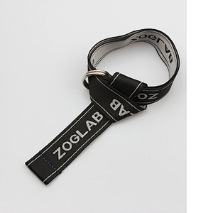 Fashion polyester webbing adjustable belt with metal buckle