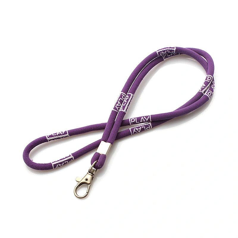 Woven polyester logo cheap custom rope neck lanyard