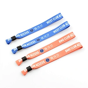 High quality polyester event wristband with plastic lock
