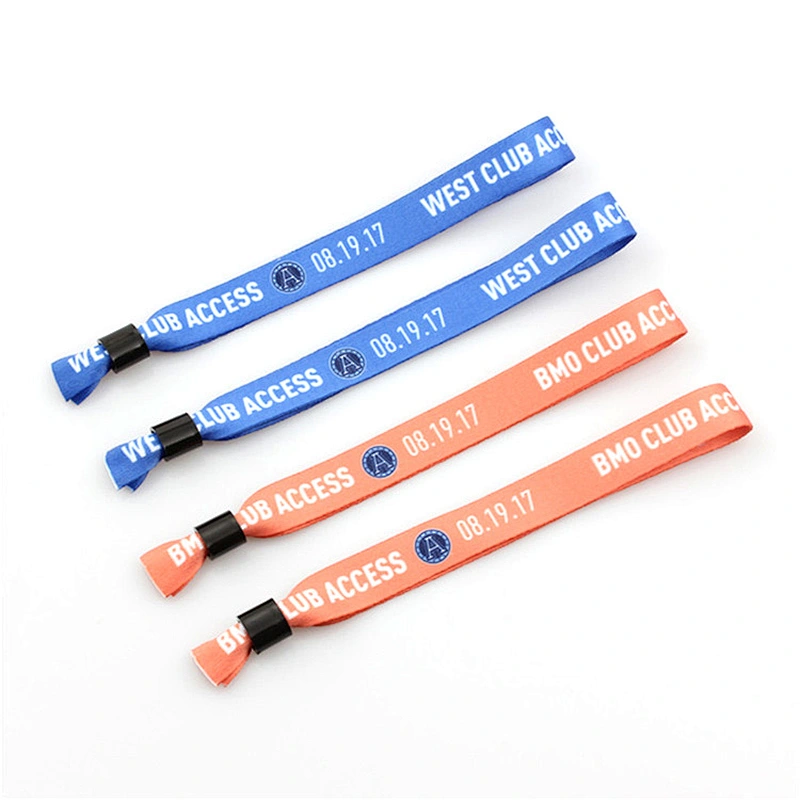 High quality polyester event wristband with plastic lock