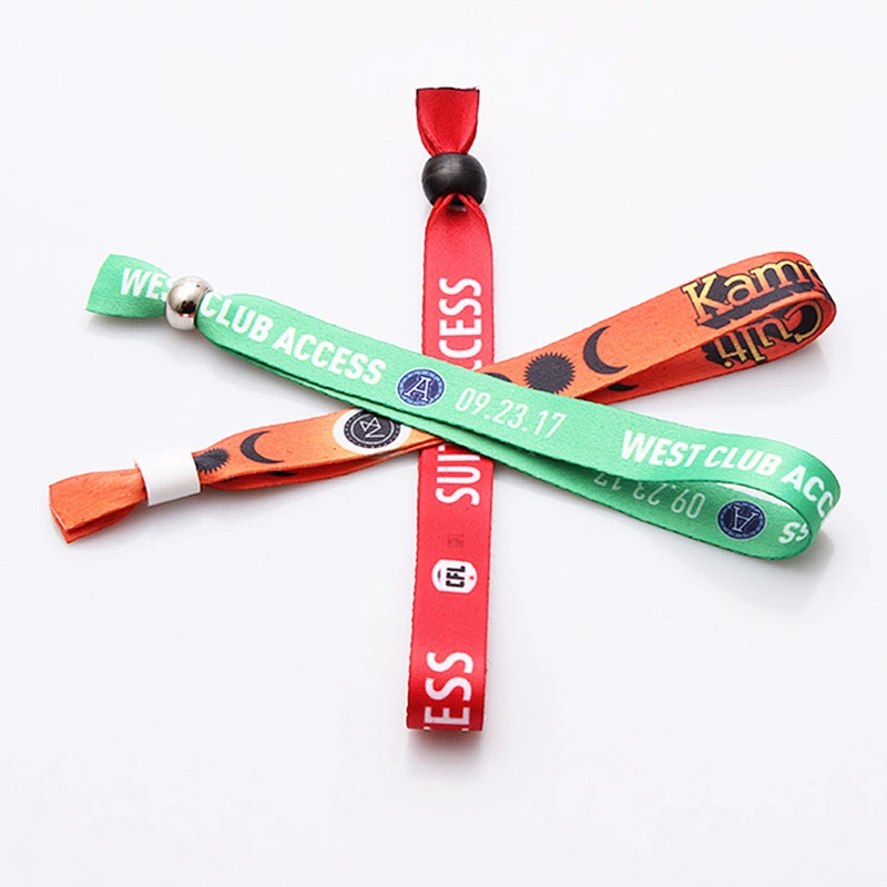 Wholesale custom polyester wristbands with one time lock
