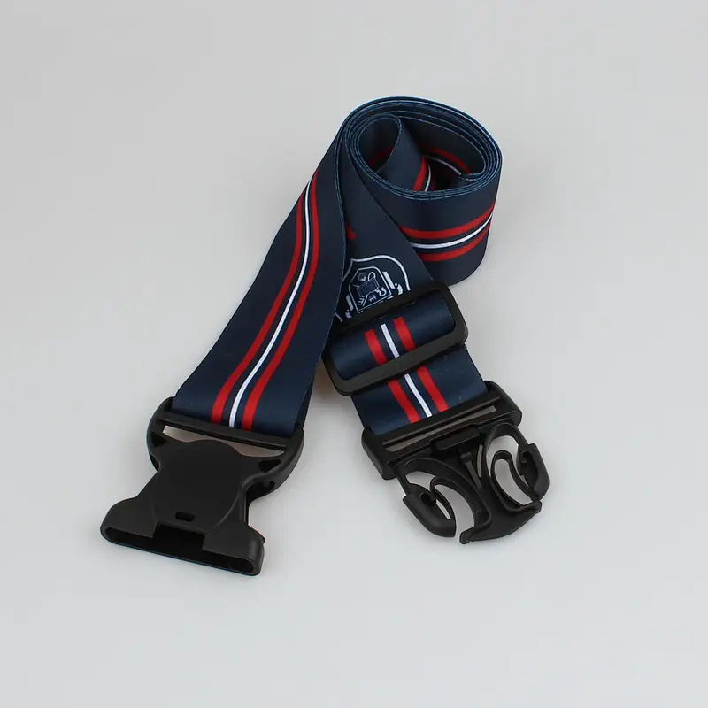 Adjustable travel luggage printed packing strap with plastic buckle