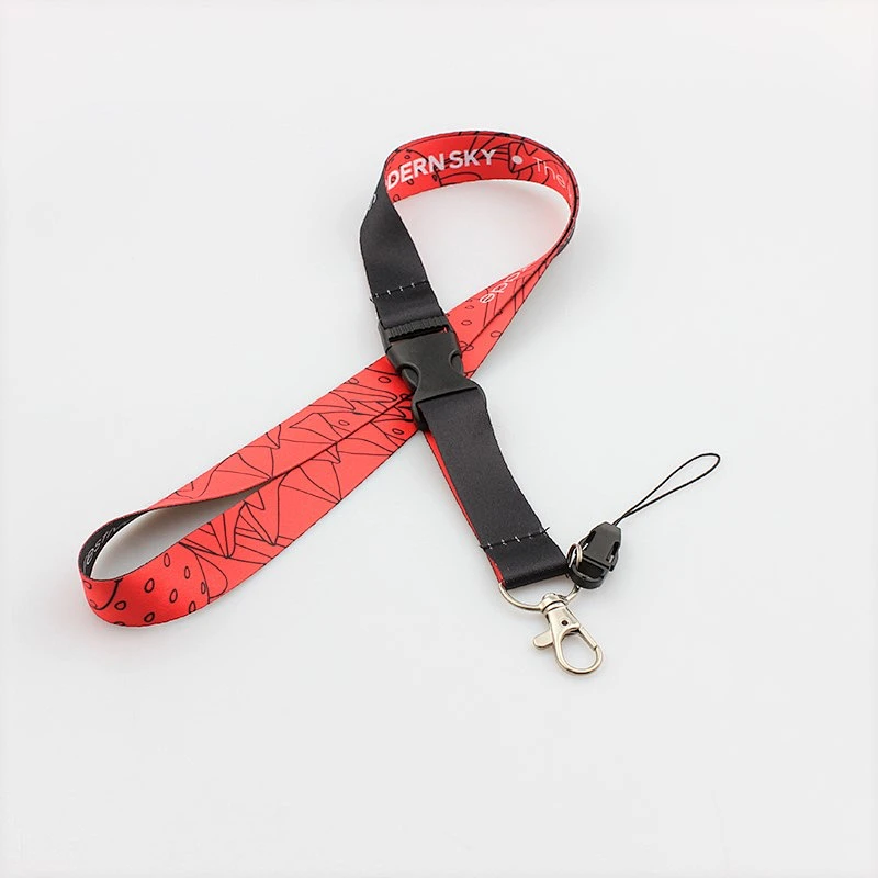 Flat polyester cheap personalize single custom sublimation lanyard