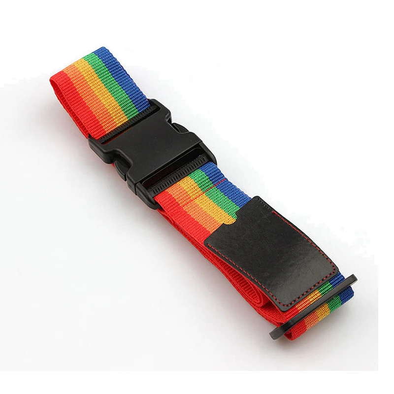 Fashion cheap custom polyester rainbow luggage strap