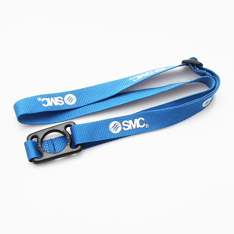 Personalised cheap custom blue lanyards with plastic bottle buckle