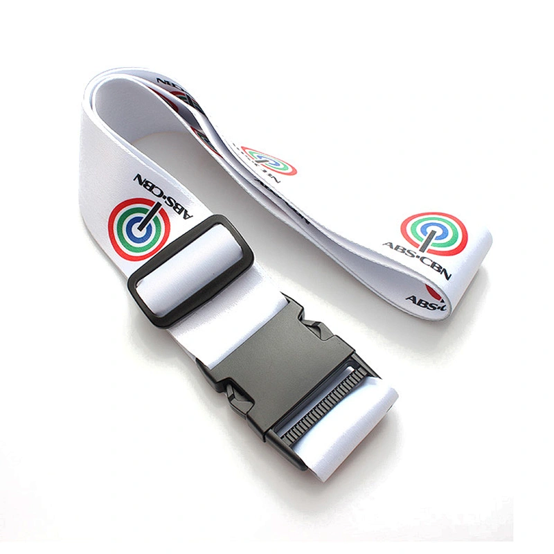 Custom personable logo polyester luggage belt with breakaway buckle