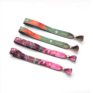 Custom logo polyester festival business wristband for sports&music