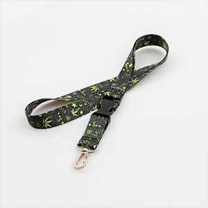 Factory cheap custom printed polyester lanyard with metal hook