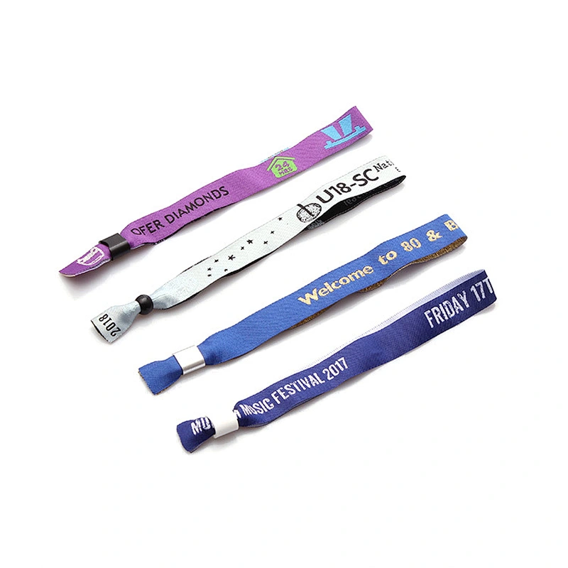 Polyester Woven Wristbands Branded Custom Fabric Bracelet