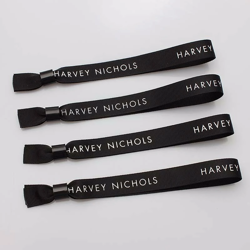 Factory directly selling weave logo polyester rfid wristband