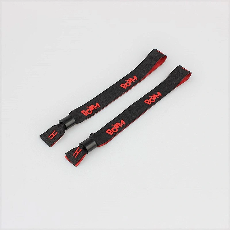 Experienced cheap custom made thin terry cloth festival woven wristbands