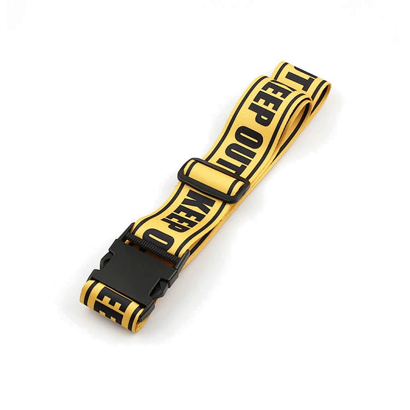 Custom personable logo polyester luggage belt with breakaway buckle