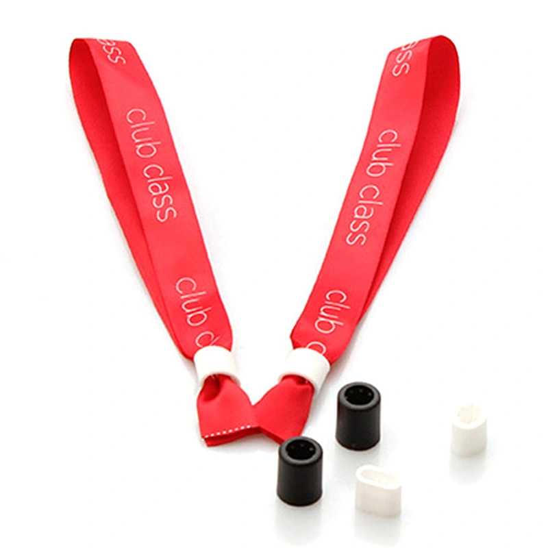 High quality private label custom polyester wristband with plastic slider