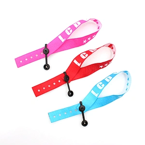 Promotional custom logo anniversary festival events woven wristbands for party artificial