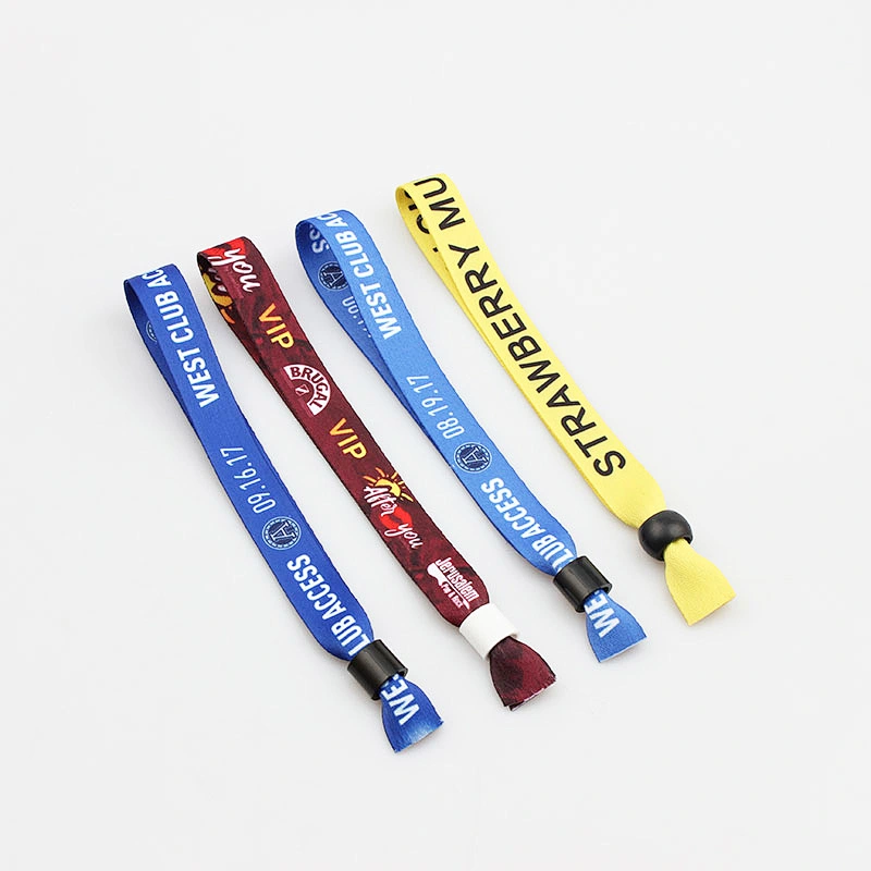 Wholesale custom polyester wristbands with one time lock