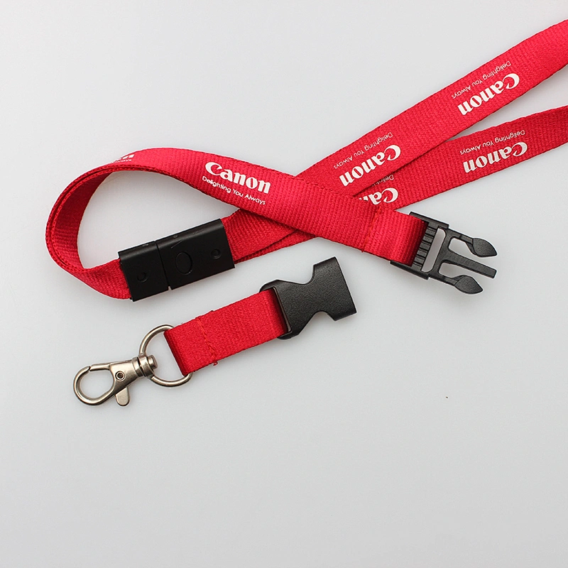 China cheap polyester lanyard with plastic safety buckle