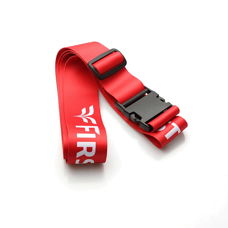Custom polyester digital sublimated luggage straps suitcase belt