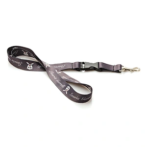 High quality and low price heat transfer polyester neck lanyard with dog hook