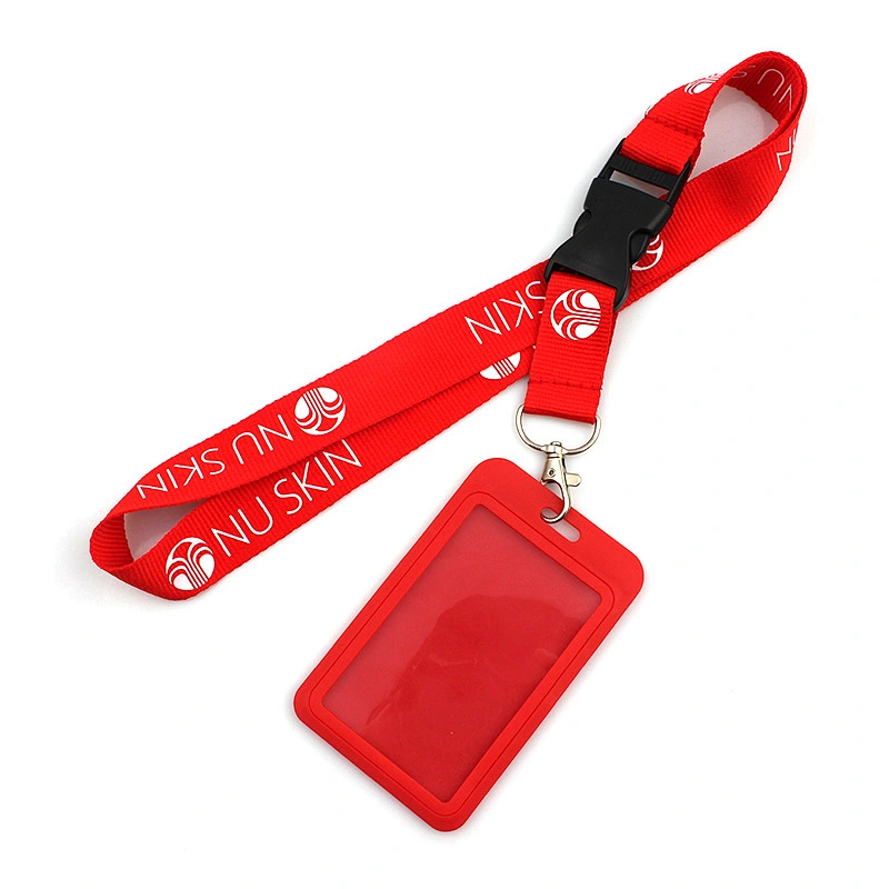 Custom wholesale plastic id card holders with lanyard