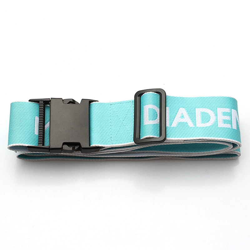 Factory OEM high quality woven luggage belt with adjustable buckle