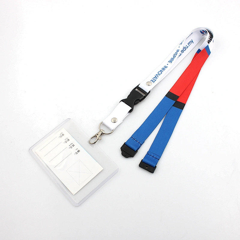 Fashion custom single polyester badge lanyard for ID card holder