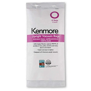 6 pack Kenmore 53294 Type O HEPA Cloth Vacuum Bags for Kenmore Upright Vacuum Cleaners