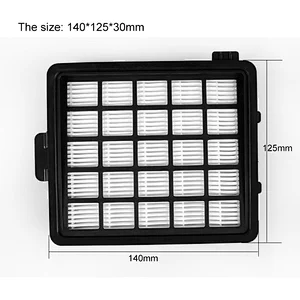 Hot sale high quality 140*125*30mm black washable hepa filter h11 material for Vacuum Cleaner parts hepa filter FC8142 FC8142