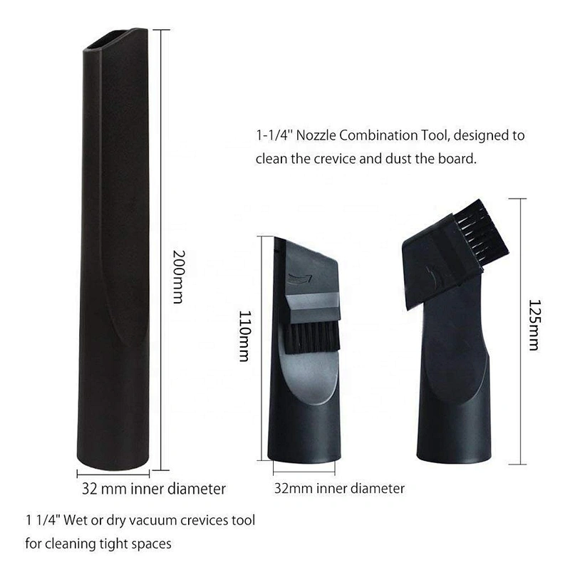 Universal Vacuum Attachments Accessories Cleaning Kit Brush Nozzle Crevice Tool for 1 1/4 inch& 1 3/8 inch Standard Hose 6pcs