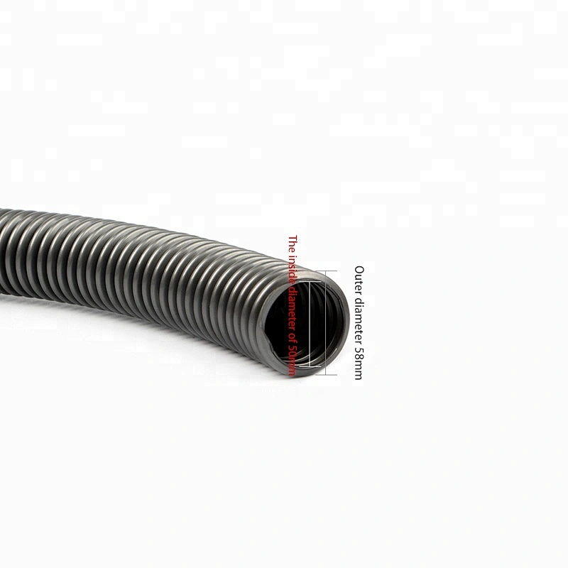 Interal 50 Diameter Gray Torsion Resistance EVA Vacuum Cleaner Plastic Threaded Hose For Sewage Discharging