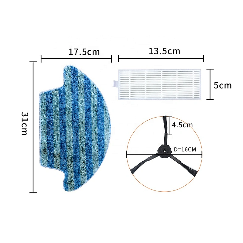 Replacement Filter & Side Brush Kit for ILIFE A6 A4 A4s Robot Vacuum Cleaner