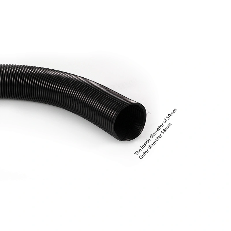 small diameter 50mm outer diameter 58mm black soft hose with high flexible EVA vacuum cleaner hose of industrial vacuum cleaner