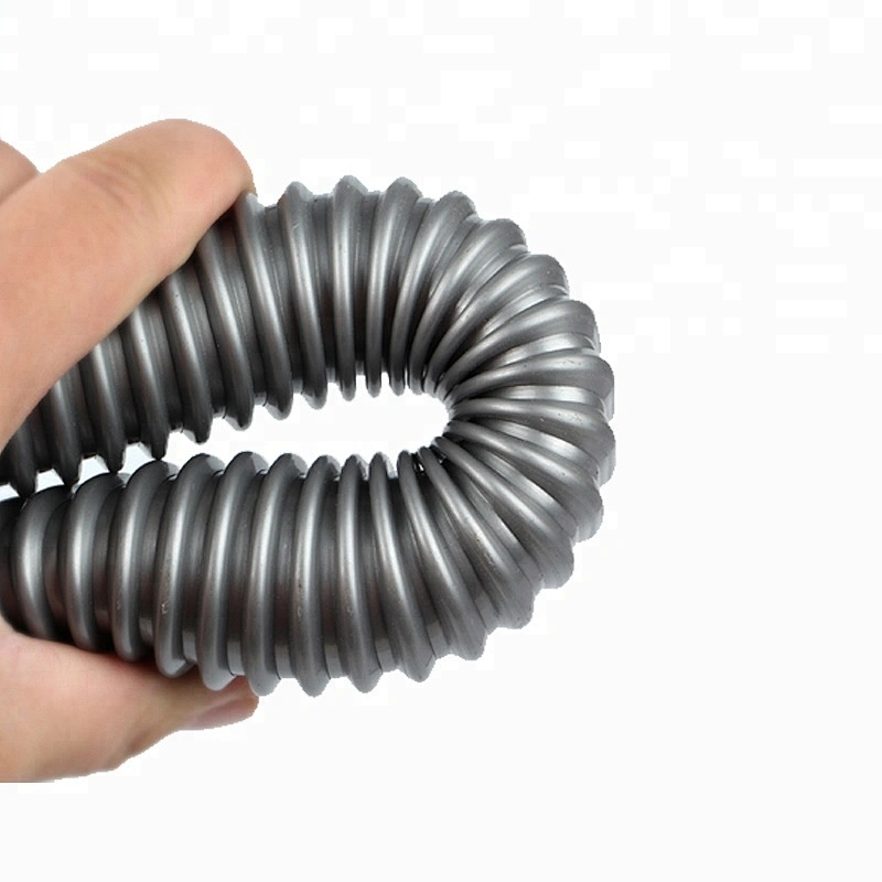 Interal 50 Diameter Gray Torsion Resistance EVA Vacuum Cleaner Plastic Threaded Hose For Sewage Discharging