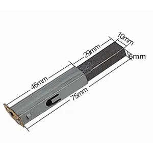75*10*6mm Industrial Vacuum Cleaner Parts Silver Gray Carbon Motor Brush