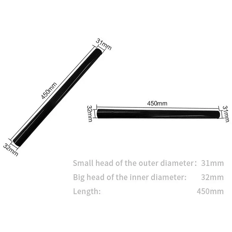 Vacuum Cleaner Parts 31mm to 32mm Black PP Plastic Straight Pipe With High Quality For FC8220