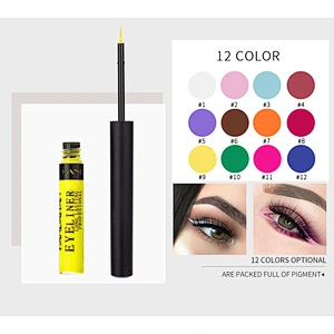 12  multi-color longwear waterproof makeup rainbow matte liquid eyeliner