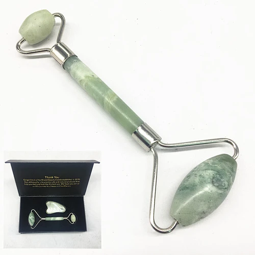 Natural Jade Gua Sha Scraping and Facial Roller Jade Stone Massage Set