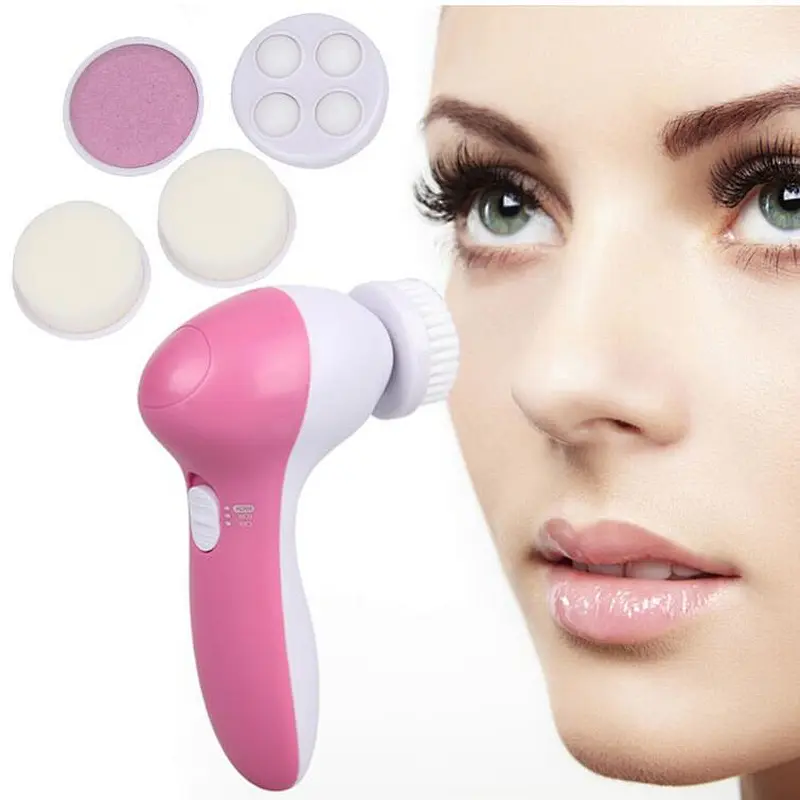 2019 Hot Sale  on amazon 7 in one Waterproof  Rechargeable  Electric Facial cleaning Brush For Exfoliating And Massage