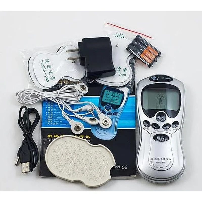 Blue Black LCD Display Digital Therapy 2 Channels Mini Smart Electronic Pulse Massager