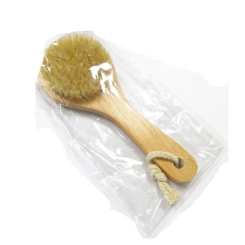 Japan quality wholesale Eco-Friendly detachable wooden handle dry wet back bath body brush with 100% natural