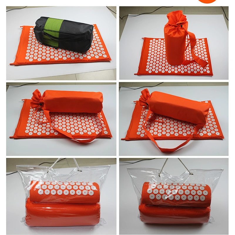 Portable Acupressure Health Foot Massage Nail Mat and Pillow Set