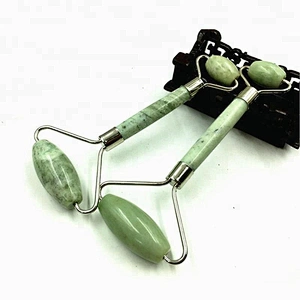 Amazon hot sale Sliver Welded Massager Royal Jade Roller ,Facial Face jade roller with box